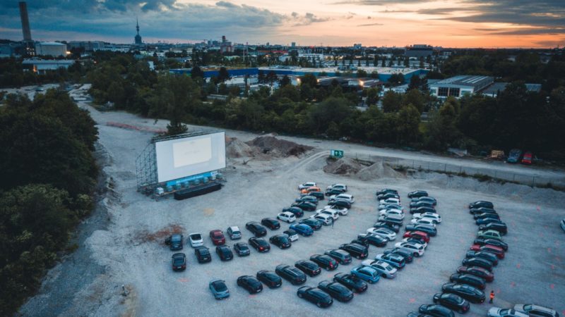 A pop-up drive-in cinema on the Zenith car park, Munich